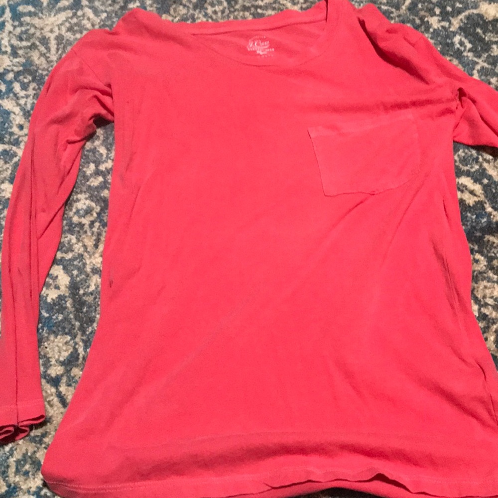 J crew garment dyed pink tee XS